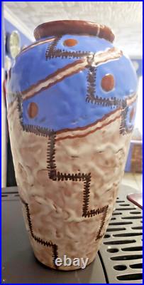 Grand Vase Art Deco En Ceramique Des Annees 1930 Signe L. Dage Grand Vase Art Deco En Ceramique Des Annees 1930 Signe L. Dage