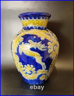 Grand Vase En Céramique Allemande Époque Art Déco 1930 Signé R. Merkelbach Old