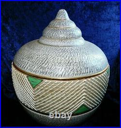 Grand pot couvert Art Déco céramique par Lucien Brisdoux