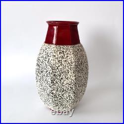 Grand vase Art Déco en céramique à émail crispé Paul Milet à Sèvres, années 30 Grand vase Art Déco en céramique à émail crispé Paul Milet à Sèvres, années 30
