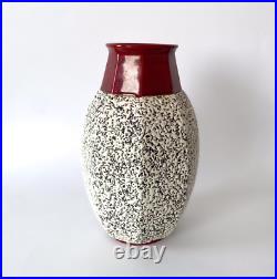 Grand vase Art Déco en céramique à émail crispé Paul Milet à Sèvres, années 30 Grand vase Art Déco en céramique à émail crispé Paul Milet à Sèvres, années 30