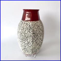 Grand vase Art Déco en céramique à émail crispé Paul Milet à Sèvres, années 30 Grand vase Art Déco en céramique à émail crispé Paul Milet à Sèvres, années 30