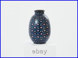 Grand vase Art Déco en céramique émaillée signé Paul Jacquet 1930