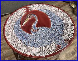 Grande coupe centre de table en céramique émaillée époque Art Déco