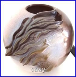 Gros vase en céramique néo-Art Déco signé ELISA made in Spain 227/900