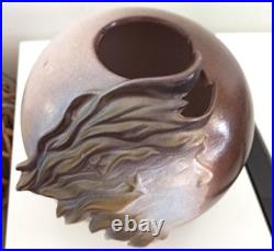 Gros vase en céramique néo-Art Déco signé ELISA made in Spain 227/900