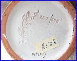 Gros vase en céramique néo-Art Déco signé ELISA made in Spain 227/900