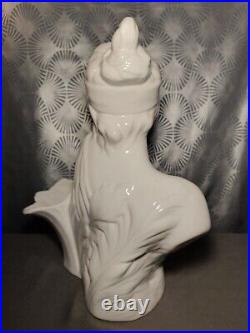 Gros vide poche vase sculpture buste de femme en ceramique statue art deco