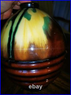 Henri DELCOURT Boulogne. Paire de Vases boule (22 CM) en céramique, Art déco
