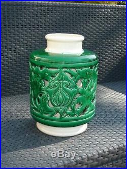 Imposant Vase Art Deco Ceramique Ajouree Gustave Asch Sainte Radegonde 1930