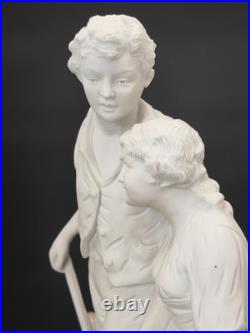 Imposant groupe en porcelaine biscuit signé d'après Joseph d'Asté scène paysanne