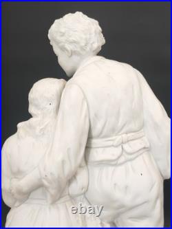 Imposant groupe en porcelaine biscuit signé d'après Joseph d'Asté scène paysanne
