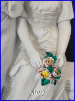 Imposant groupe en porcelaine biscuit signé d'après Joseph d'Asté scène paysanne