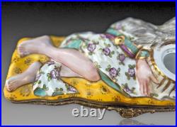 Indienne Encrier Boite Porcelaine De Paris Art Deco 1930 Inkwell Box Aladin