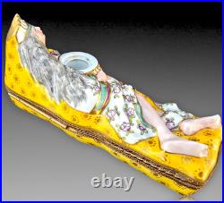 Indienne Encrier Boite Porcelaine De Paris Art Deco 1930 Inkwell Box Aladin