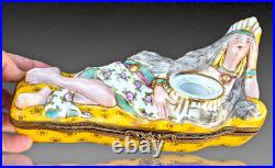 Indienne Encrier Boite Porcelaine De Paris Art Deco 1930 Inkwell Box Aladin