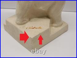 JOLI SUJET ELEPHANT CERAMIQUE ART DECO CRAQUELEE signé FONTINELLE COLLECTION D