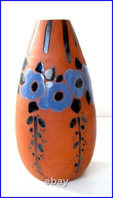 Jean Leclerc Vase Gres Art Deco Ceramique Vallauris Signe