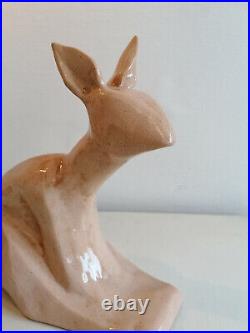 Kangourou céramique craquelée art-déco