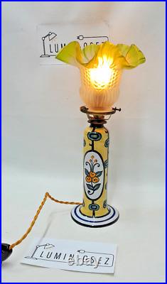 LAMPE FAIENCE ART DÉCO Hubaudière Bousquet HB