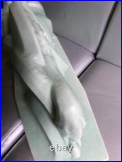 LEJAN ceramique craquelée Femme au levrier longueur 51 cm Art deco LEJAN ceramique craquelée Femme au levrier longueur 51 cm Art deco