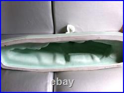 LEJAN ceramique craquelée Femme au levrier longueur 51 cm Art deco LEJAN ceramique craquelée Femme au levrier longueur 51 cm Art deco