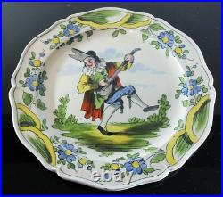 LES ISLETTES ASSIETTE PLAT FAÏENCE CÉRAMIQUE POLYCHROME SIGNE COLECTION art deco