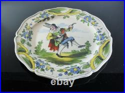 LES ISLETTES ASSIETTE PLAT FAÏENCE CÉRAMIQUE POLYCHROME SIGNE COLECTION art deco