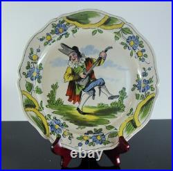 LES ISLETTES ASSIETTE PLAT FAÏENCE CÉRAMIQUE POLYCHROME SIGNE COLECTION art deco