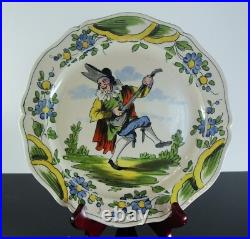 LES ISLETTES ASSIETTE PLAT FAÏENCE CÉRAMIQUE POLYCHROME SIGNE COLECTION art deco