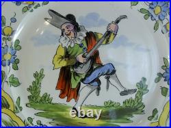 LES ISLETTES ASSIETTE PLAT FAÏENCE CÉRAMIQUE POLYCHROME SIGNE COLECTION art deco