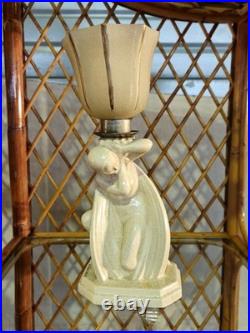 Lampe Céramique Art Déco 1930 Modèle Femme Signé Fontinelle