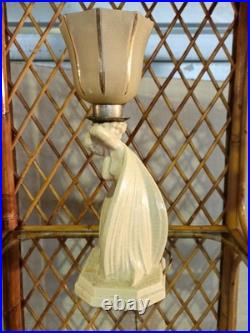 Lampe Céramique Art Déco 1930 Modèle Femme Signé Fontinelle