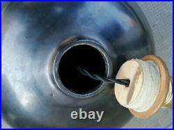 Lampe désign boule céramique noire art déco (BONIFAS) pottery lamp ceramic