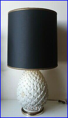 Lampe pomme de pin ceramique faience style charles luminaire light vintage