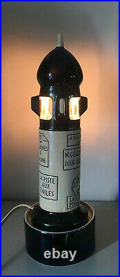 Lampe veilleuse céramique publicitaire RTF Colonne Morris circa 1950
