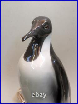 Lampe veilleuse pingouin design art déco céramique porcelaine