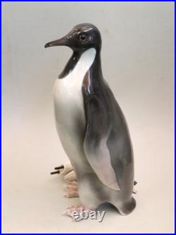 Lampe veilleuse pingouin design art déco céramique porcelaine
