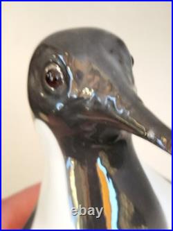 Lampe veilleuse pingouin design art déco céramique porcelaine