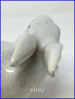Lapin Craquelé Art Déco Céramique 1930 Rabbit Ceramic French Figure Sculpture