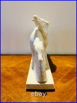 Lemanceau. Antilopes. Grande sculpture en céramique craquelée. Epoque Art Déco