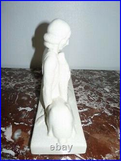 Lemanceau Femme Nue Antilope Statue Sculpture Art Déco Céramique Craquelé