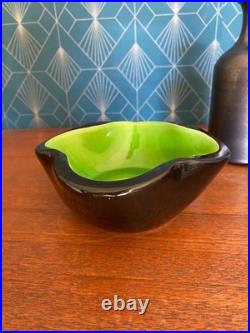 Lot 3 Céramiques Keramos Sèvres Signée Coupe Vide-poche Vase Noir Rouge Art Déco