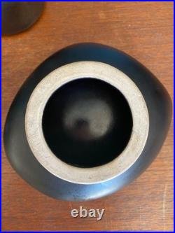 Lot 3 Céramiques Keramos Sèvres Signée Coupe Vide-poche Vase Noir Rouge Art Déco