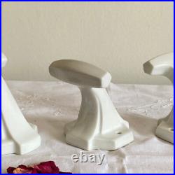 Lot de 3 patères murales art déco anciennes porcelaine céramique ACC-7346