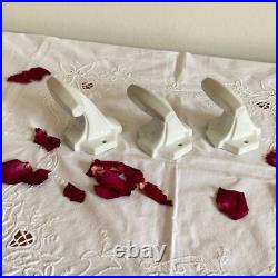 Lot de 3 patères murales art déco anciennes porcelaine céramique ACC-7346