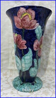 Louis Baude Vase Art Deco Barbotine Majolica Montigny Sur Loing Fontainebleau