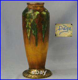 Louis DAGE (1885-1961) Vase Céramique et Bronze Doré Epoque Art Déco ca 1930
