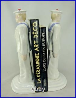 Magnifique Serre-livre Marin 35cm Matelot De Style Art Deco Ceramique Sailor 990