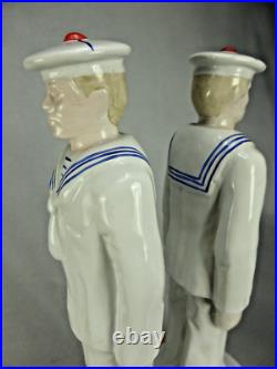 Magnifique Serre-livre Marin 35cm Matelot De Style Art Deco Ceramique Sailor 990